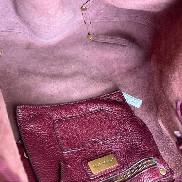 Annabel Ingall Isabella Purple Pebbled Leather Large Tote Satchel Bag - Picture 14 of 15